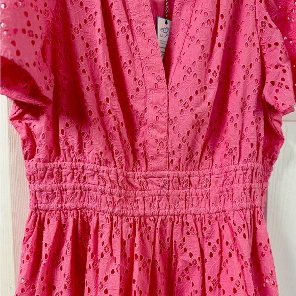 Draper James Wilson Pink Eyelet Whimsical Feminine Mini Dress New With Tags XL - Picture 3 of 13